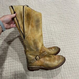 Bed Stu Tall Leather Boots with Buckle